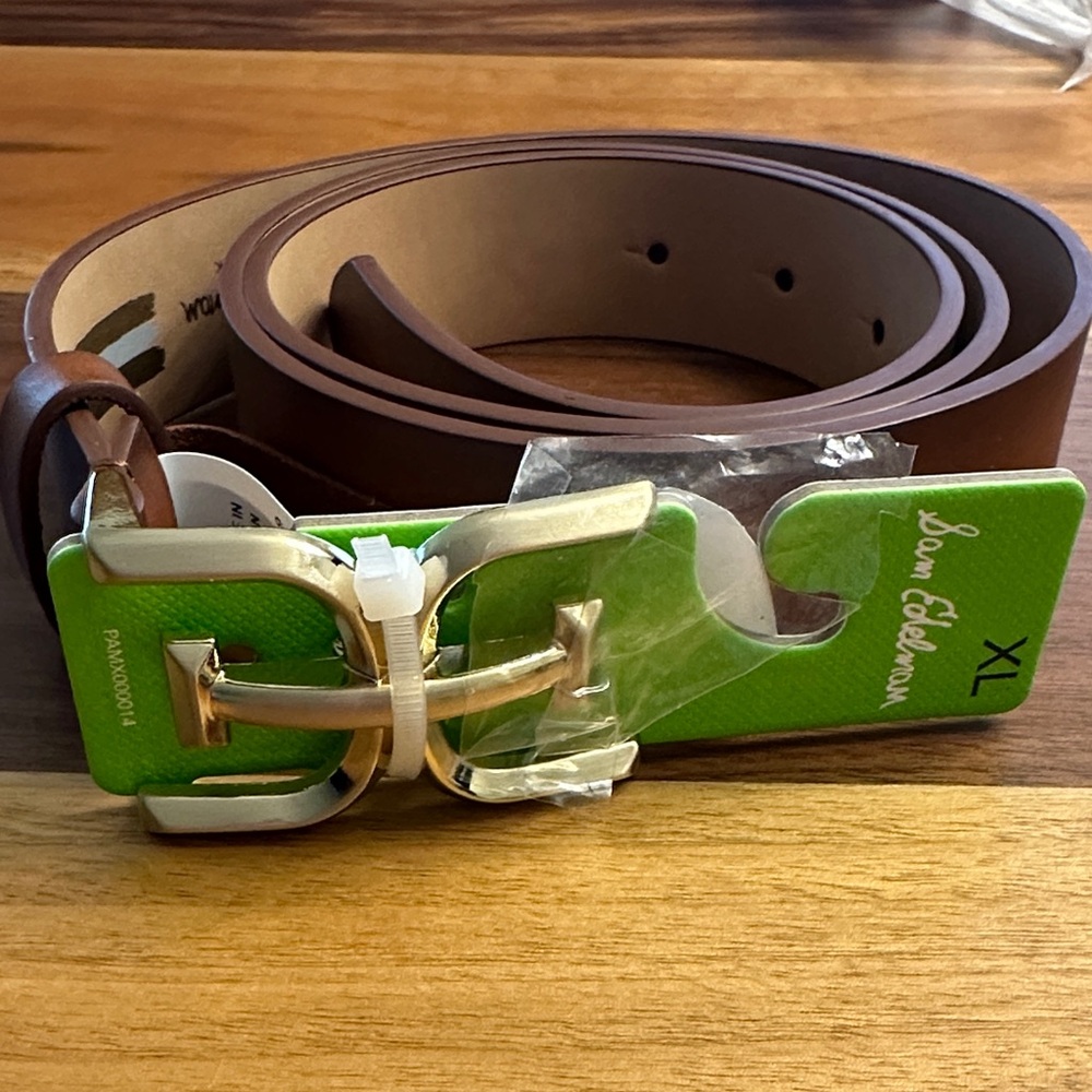 Sam Edelman Brown Belt with Gold Buckle